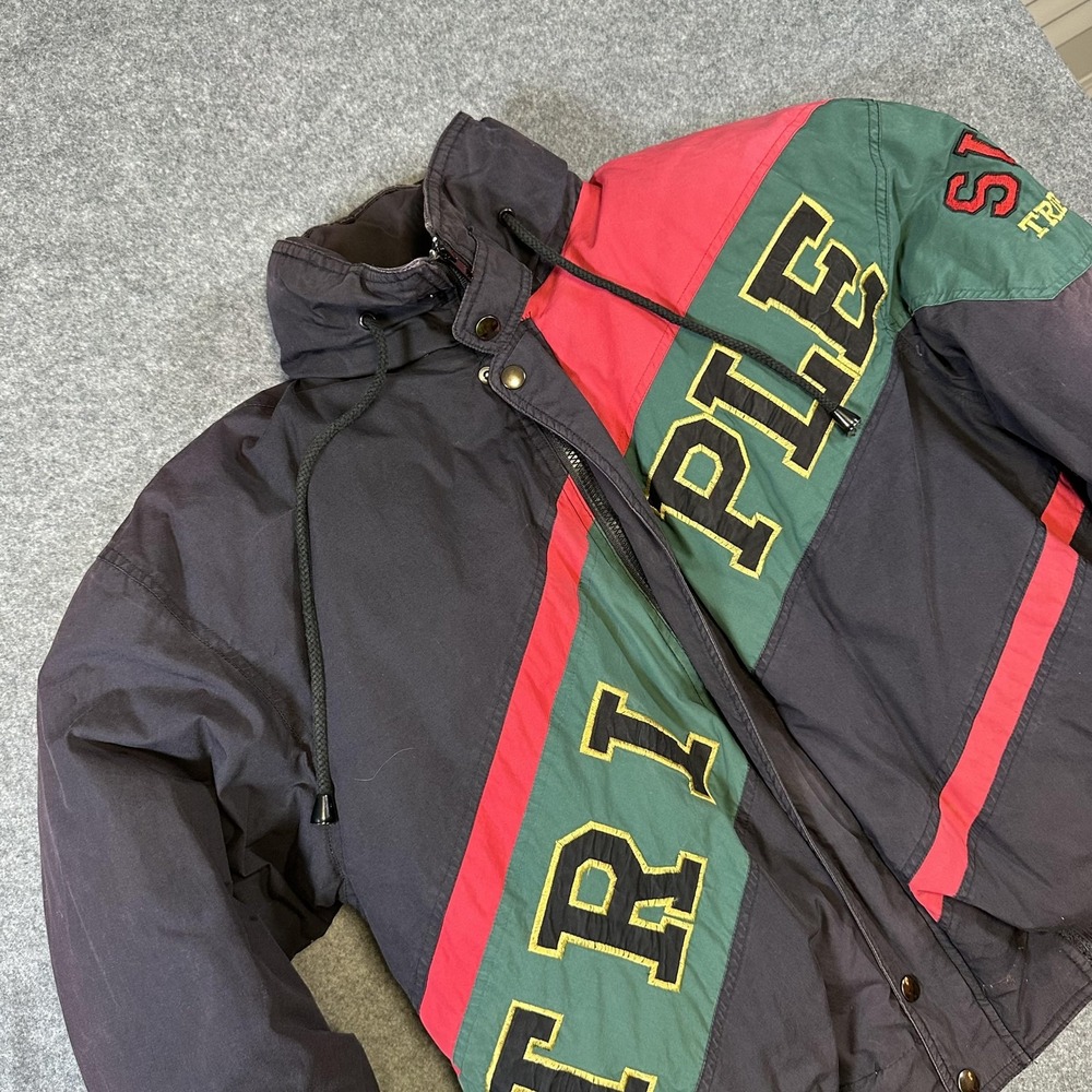 Vintage Super Triple Goose Jacket Mens Small Puffer Embroidered 90s
